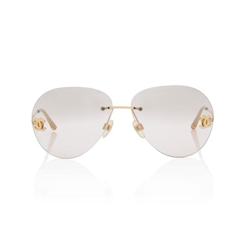 Chanel Rimless Aviator Sunglasses