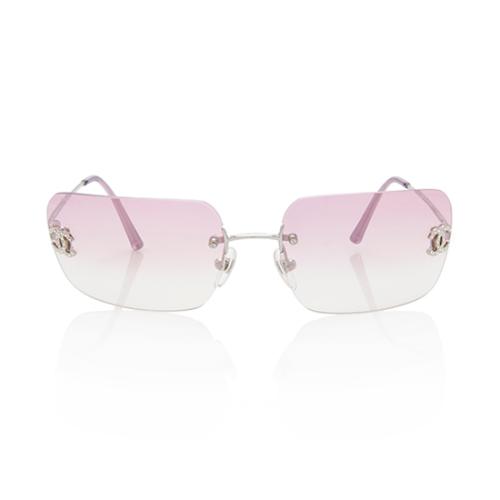 Chanel Rimless Crystal CC Sunglasses