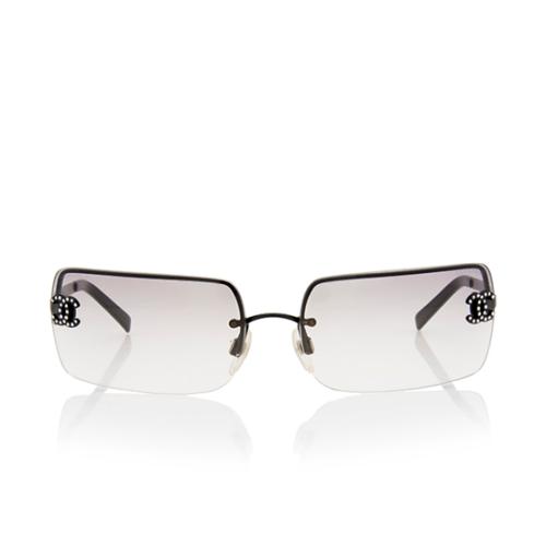 Chanel Rimless Crystal CC Sunglasses