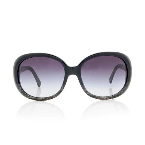 Chanel Tweed Effect Oval Sunglasses