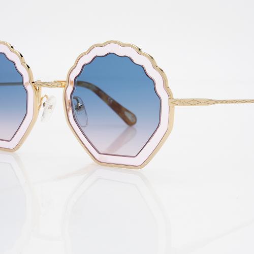 Chloe Round Scalloped Sunglasses - FINAL SALE