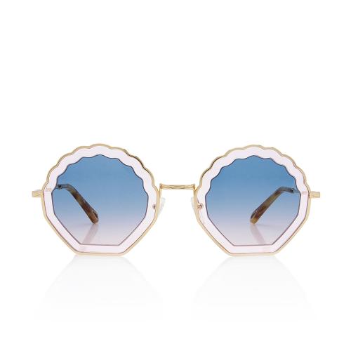 Chloe Round Scalloped Sunglasses - FINAL SALE