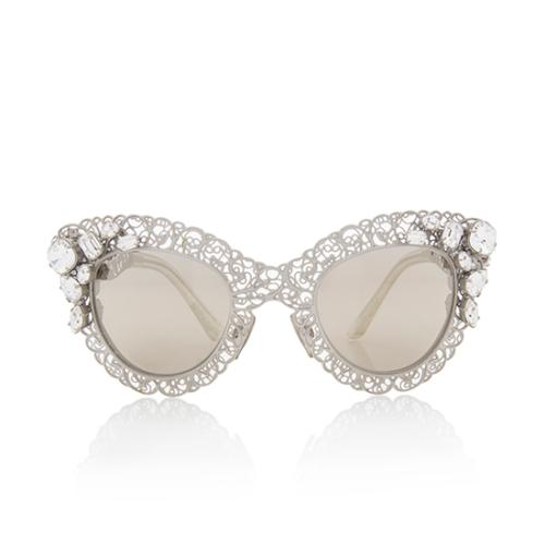 Dolce & Gabbana Swarovski Embellished Cat Eye Sunglasses - FINAL SALE