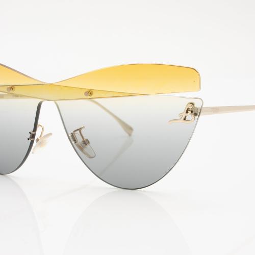 Fendi Metal Rimless Cat Eye Sunglasses