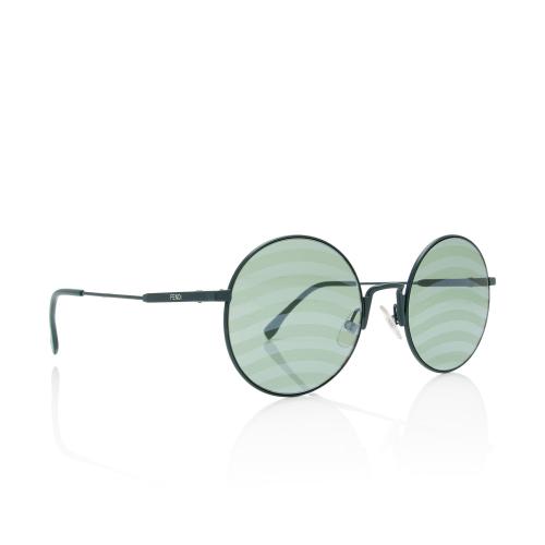 Fendi Striped Round Sunglasses