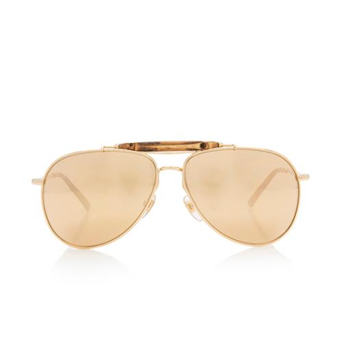 Gucci Bamboo Gold Plated Aviator Sunglasses