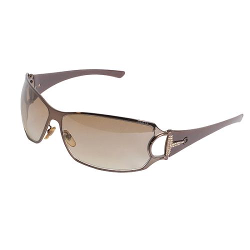 Gucci Crystal Horsebit Shield Sunglasses