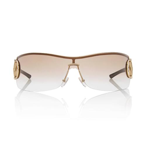 Gucci Crystal Horsebit Shield Sunglasses