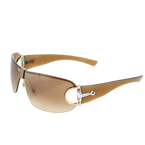Gucci Flora Horsebit Shield Sunglasses