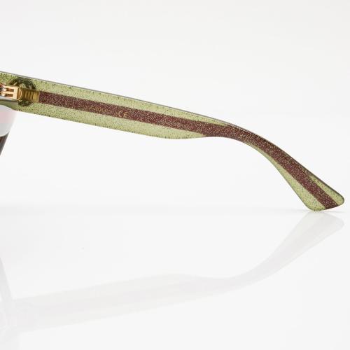 Gucci Glitter Web Interlocking G Round Sunglasses