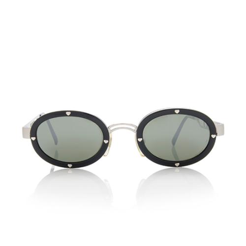 Moschino Vintage Heart Studded Round Sunglasses