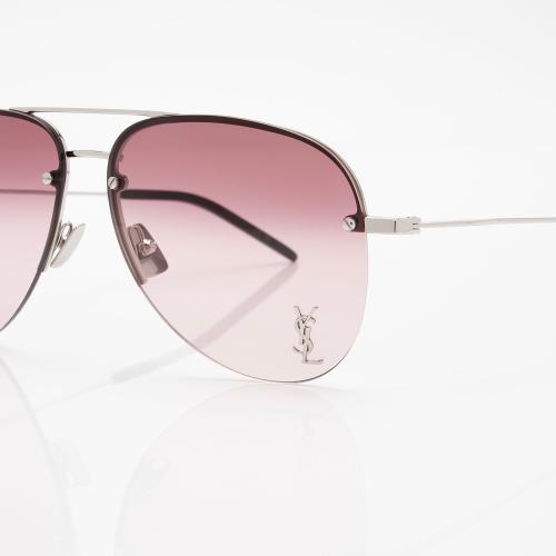 Saint Laurent Monochromatic Classic 11 Aviator Sunglasses