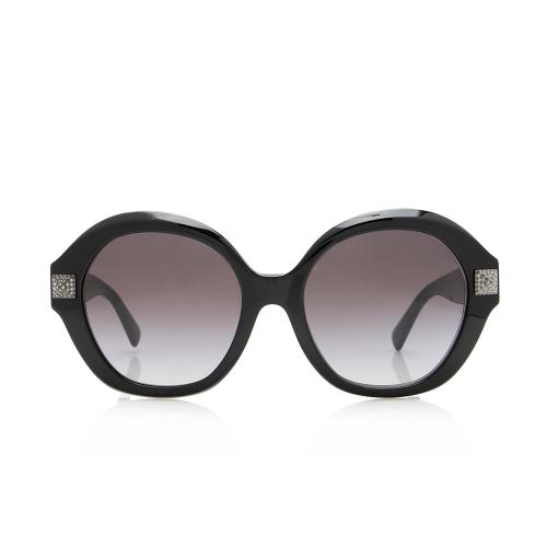 Valentino Crystal Rockstud Oversized Sunglasses