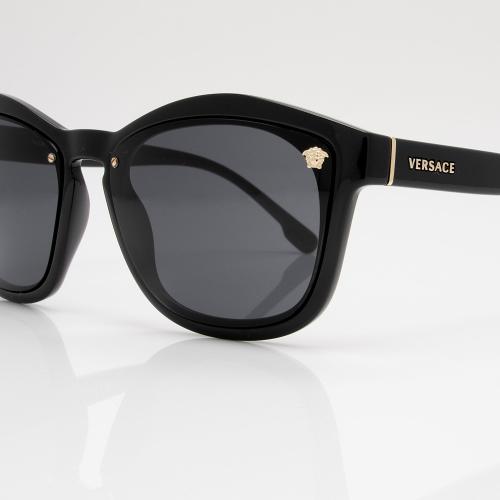 NEW Genuine VERSACE MEDUSA BIGGIE Black Grey Hexagonal Sunglasses VE 4361  GB187 | eBay