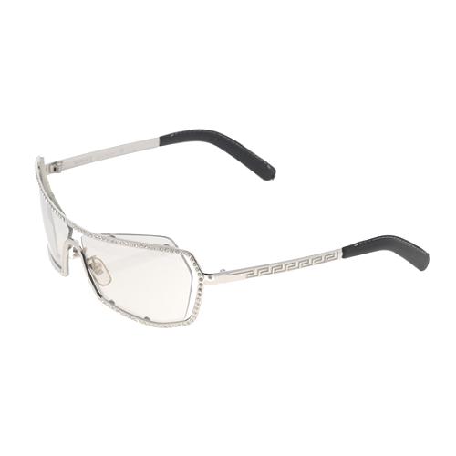 Versace Rimless Crystal Sunglasses