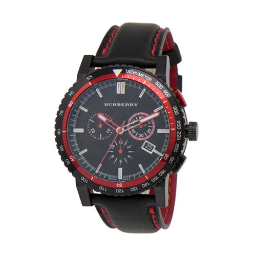 Burberry Leather Chronograph The City Watch