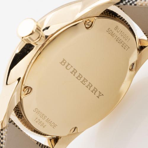 Burberry Stainless Steel Swiss Honey Check Watch