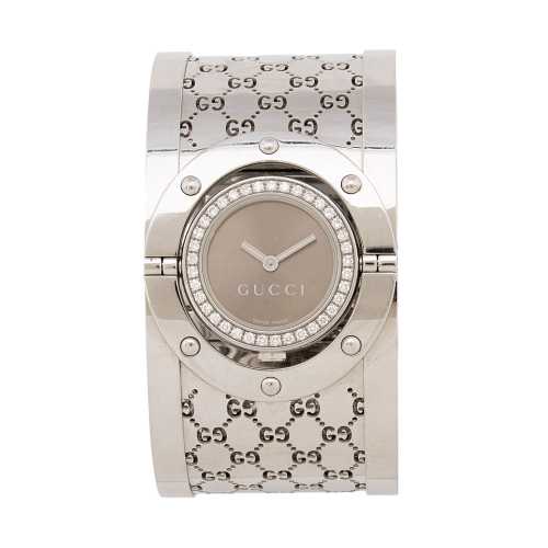 Gucci Stainless Steel Diamond GG Twirl Wide Watch