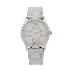 Gucci Stainless Steel GG Hologram Leather G-Timeless Watch