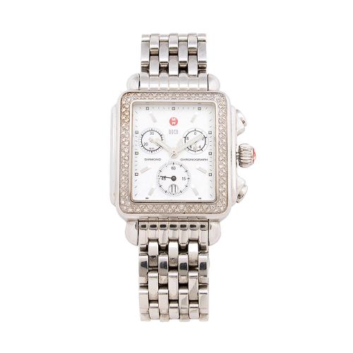 Michele Deco Diamond Chronograph Watch