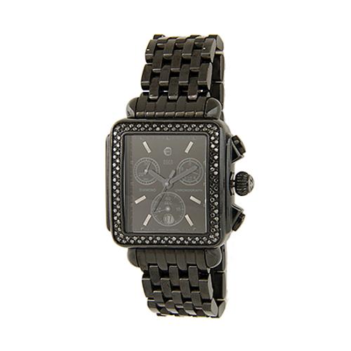 Michele Deco Noir Diamond Watch
