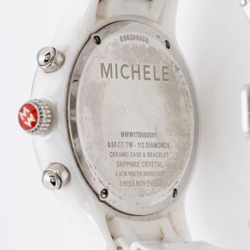 Michele Diamond Ceramic Jetway Chronograph Watch