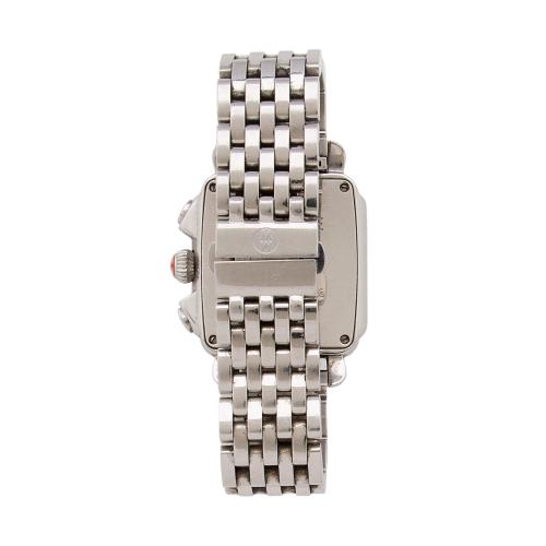Michele Stainless Steel Diamond Deco Chronograph Watch