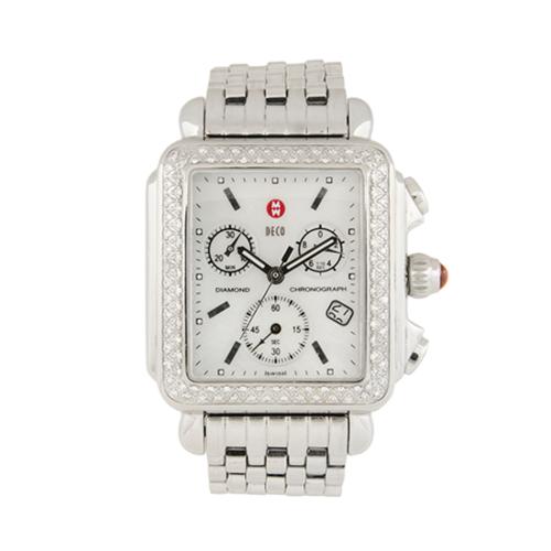 Michele Signature Deco Diamond Watch with 5 Straps 