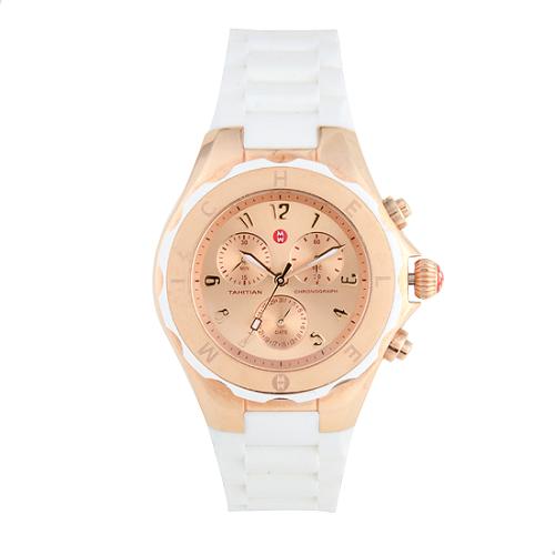 Michele Tahitian Rose Gold Jelly Bean Large Chronograph Watch